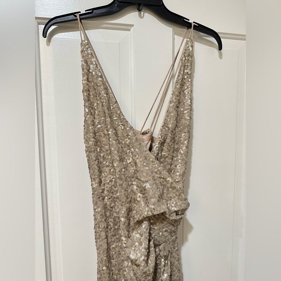 Lauren Ralph Lauren Evening Gold sequin Dress gown - Picture 4 of 17